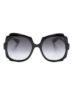 Gucci Eyewear logo-engraved square-frame sunglasses - Black