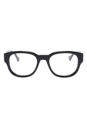 Gucci Eyewear logo engraved wayfarer-frame glasses - Black
