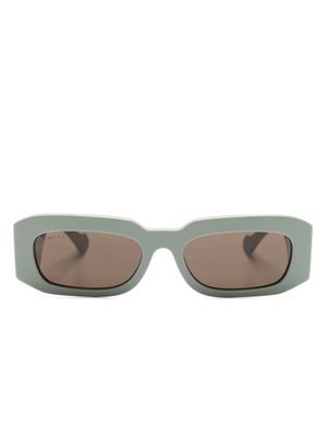 Gucci Eyewear logo-lettering rectangle-frame sunglasses - Green