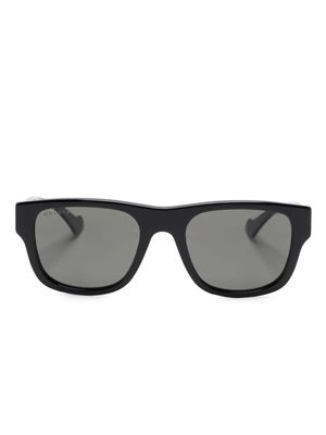 Gucci Eyewear logo-lettering square-frame sunglasses - Black