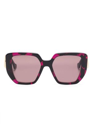 Gucci Eyewear logo-plaque oversize sunglasses - Purple