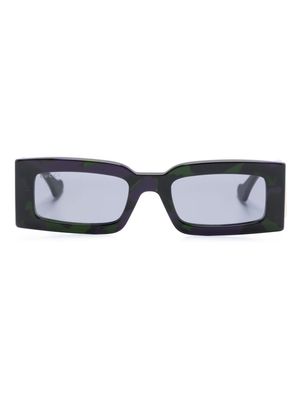 Gucci Eyewear logo-plaque rectangle-frame sunglasses - Purple