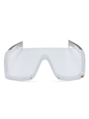 Gucci Eyewear logo-plaque shield-frame sunglasses - Grey