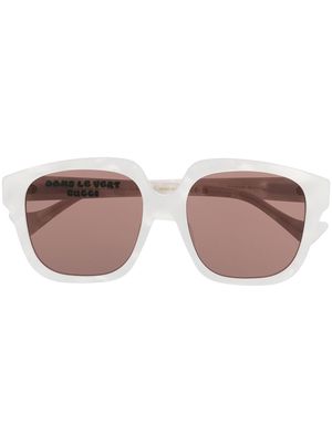 Gucci Eyewear logo-plaque square-frame sunglasses - White