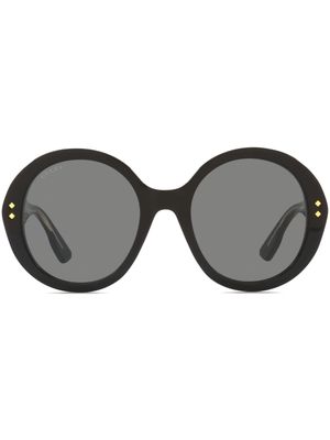 Gucci Eyewear logo-print round-frame sunglasses - 1100A1 Black