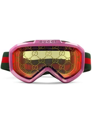 Gucci Eyewear logo-print ski goggles - Pink