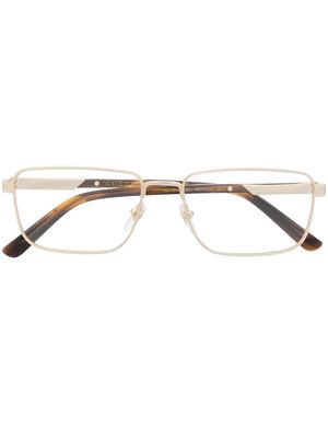 Gucci Eyewear metallic rectangular-frame glasses - Gold