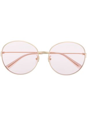 Gucci Eyewear metallic round-frame sunglasses - Pink