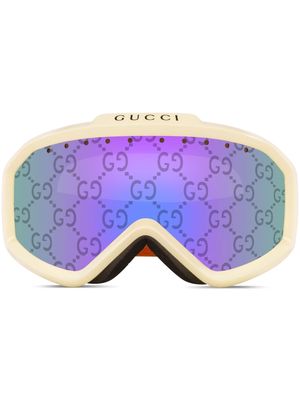 Gucci Eyewear monogram-print ski goggles - Black