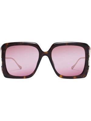 Gucci Eyewear oversized-frame sunglasses - Brown