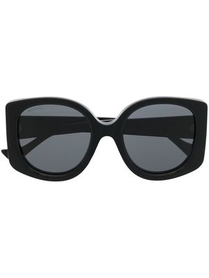 Gucci Eyewear oversized logo-arm sunglasses - Black