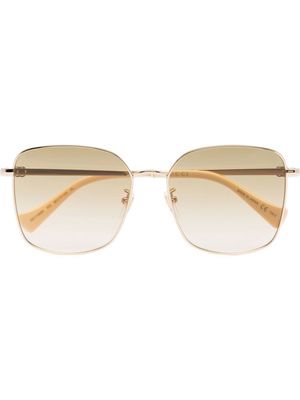 Gucci Eyewear oversized square frame sunglasses - Gold