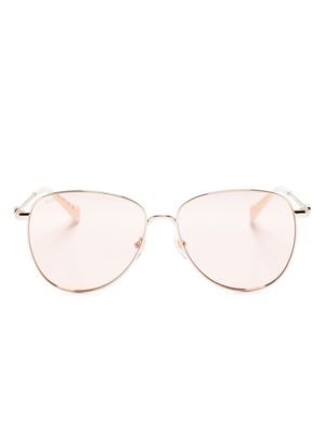 Gucci Eyewear pilot-frame straight-arms sunglasses - Gold