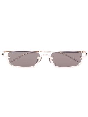 Gucci Eyewear slim rectangular-frame sunglasses - Gold