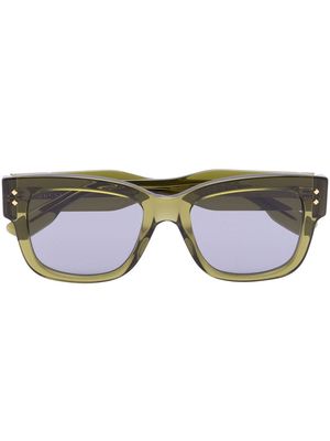 Gucci Eyewear square transparent-frame sunglasses - Green