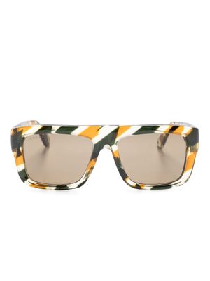 Gucci Eyewear stripe-print square-frame sunglasses - Black