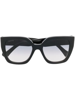 Gucci Eyewear stripped square-frame sunglasses - Black