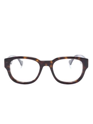 Gucci Eyewear tortoiseshell-detailed wayfarer-frame glasses - Brown