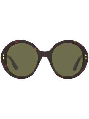 Gucci Eyewear tortoiseshell-effect round-frame sunglasses - 1800D1 Brown