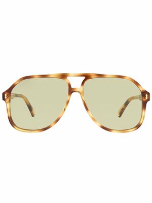 Gucci Eyewear tortoiseshell pilot sunglasses - Brown