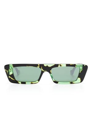 Gucci Eyewear tortoiseshell rectangle-frame sunglasses - Green