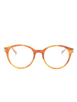 Gucci Eyewear tortoiseshell round-frame glasses - Orange
