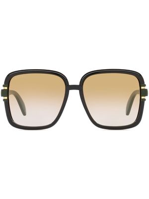 Gucci Eyewear Web-detailing square-frame sunglasses - 1100J1 BLACK