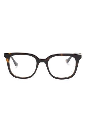 Gucci Eyewear Web-stripe square-frame glasses - Brown