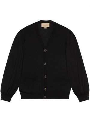 Gucci fine-knit wool cardigan - Black