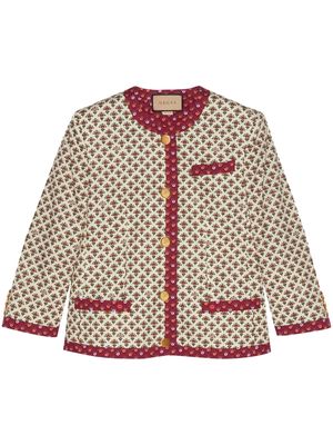 Gucci floral-print cotton jacket - Neutrals