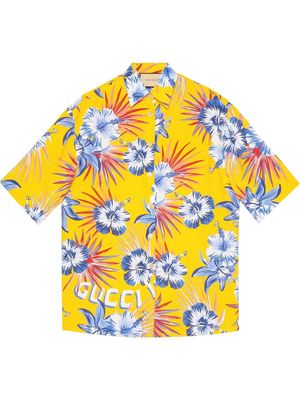 Gucci floral-print short-sleeve shirt - Yellow