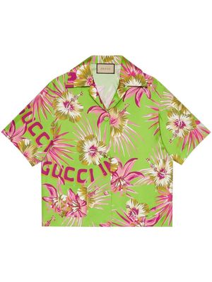 Gucci floral-print silk short-sleeved shirt - Green