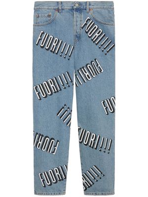 Gucci Fuori-print straight-leg jeans - Blue