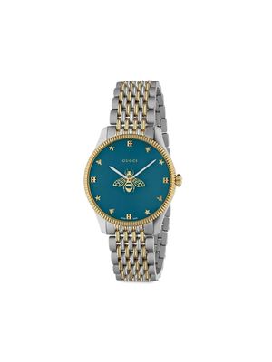 Gucci G-Timeless bee-motif watch 36mm - Blue