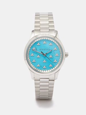 Gucci - G-timeless Stainless-steel Watch - Womens - Silver Blue