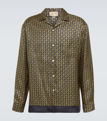 Gucci Geometric Interlocking G print silk shirt