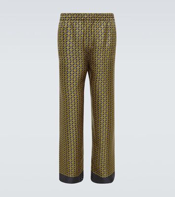 Gucci Geometric Interlocking G silk pants
