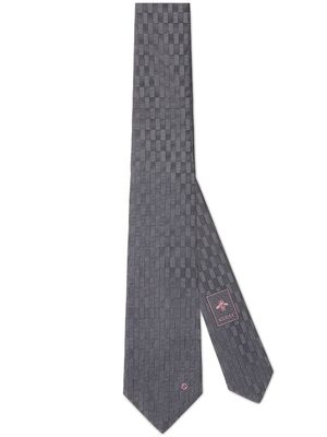 Gucci geometric jacquard silk tie - Grey