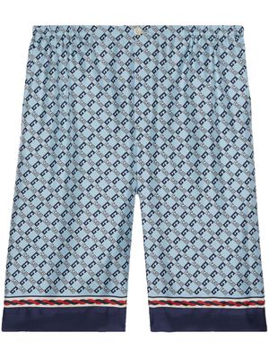 Gucci Geometric Square G silk shorts - Blue