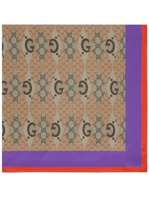Gucci GG backgammon-print scarf - Purple