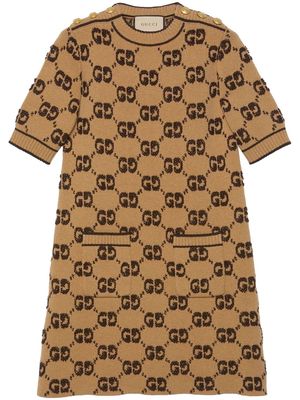 Gucci GG bouclé jacquard knitted dress - Brown