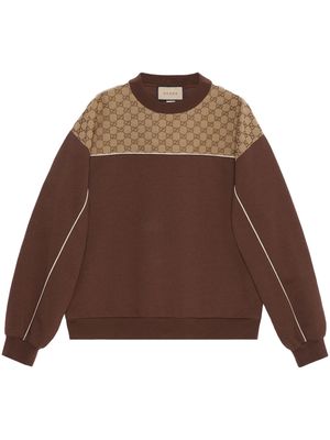 Gucci GG-canvas cotton sweatshirt - Brown