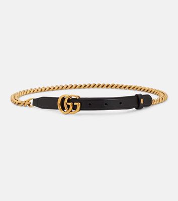 Gucci GG chain and leather belt
