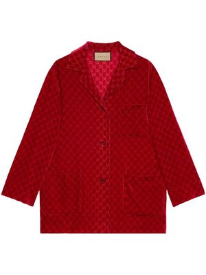 Gucci GG devoré-velvet shirt - Red