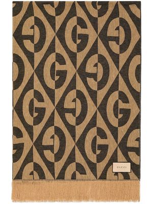Gucci GG Diamond print linen blanket - Brown