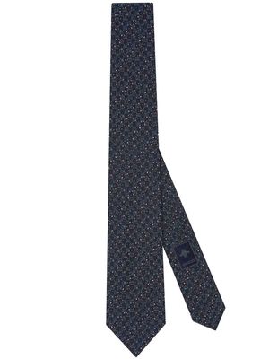Gucci GG dots silk jacquard tie - Blue