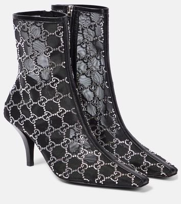 Gucci GG embellished mesh ankle boots