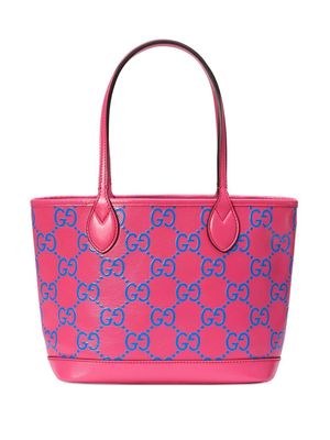 Gucci GG-embossed leather tote bag - Pink