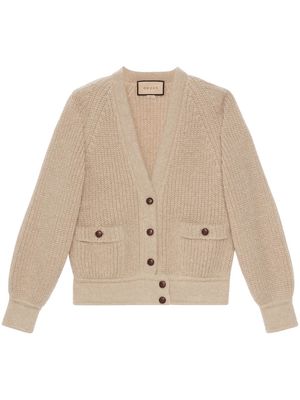 Gucci GG-embroidered cardigan - Neutrals