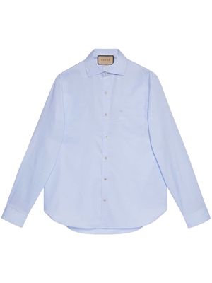 Gucci GG-embroidered cotton shirt - Blue